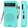 PRUNUS J-166 Radio Portatile FM/AM, Radiolina Portatile Piccola con Eccellente Ricezione, Mini Radio a Pile Supporta Batterie Sostituibili (AA), per Camminare,Correre,Pescare (Blu)