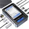 ORICO USB-C Hub con Case Doppio Disco Rigido, Docking Station USB C con M.2 NVMe/SATA SSD & Disco Rigido SATA da 2.5/3.5 Pollici, Supporto 4K HDMI, PD100W, SD/TF, Gigabit Ethernet-D35M2