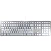 CHERRY KC 6000 SLIM FOR MAC, Tastiera Mac Con Filo (Porta USB-A), Layout per il Regno Unito (QWERTY), Tasti Silenziosi, Design Piatto, Bianco-Argento
