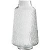 DRW Vaso da tavolo in vetro scanalato in trasparente 17,5 x 17,5 x 30 cm