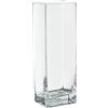DRW Vaso da tavolo in vetro trasparente 10 x 8 x 30 cm