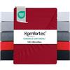 Komfortec Lenzuolo con angoli 180x200 cm in microfibra spazzolata - Rosso