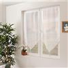 ED ENJOY HOME Enjoy Home - Coppia di vetrate bianche - 60 x 120 cm - Passante asta - 100% poliestere sabbiato - Collezione sabbiata