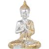 DRW Figura di un Buddha in resina in oro 28x16x41 cm