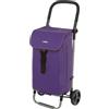 Carlett Carrello della Spesa a 4 Ruote Pieghevole con Borsa Estensibile e Rimovibile 60 L/25 kg, Tasca Posteriore, Manico Regolabile, Leggero e Resistente, Lite Style, Colore Viola