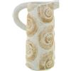 DRW Vaso da tavolo in ceramica decorato in bianco 18x10x26cm