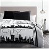 Home Linge Passion ZENITUDE Parure Copripiumino 3 Pezzi, 2 Persone, Microfibra, Bianco Verde, 240 x 260 cm