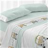 Burrito Blanco Set di Lenzuola, Cotone, 50% Poliestere, Menta, Ancho de 135