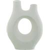 DRW Vaso da tavolo con apertura in ceramica in bianco opaco 20x8x26cm