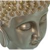 DRW Figura di una testa di Buddha in resina in argento e oro 18x18x35,5cm