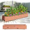 FANTASK Fioriera rialzata in legno, aiuola da giardino per verdura, frutta, erbe, fioriera per giardino, prato, terrazza, balcone, braum