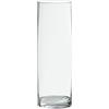DRW Vaso da tavolo in vetro a forma di cilindro in trasparente 10 x 10 x 30 cm