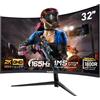 Gawfolk Schermo PC Da 32 Pollici, 2K WQHD (2560×1440P), Monitor Da Gioco Curvo a