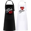 umboom 2 Pezzi Mr & Mrs Grembiuli, Grembiule per Coppie, Regolabile Grembiule con 2 Tasche, Regalo da Cucina per Matrimonio, San Valentino, Fidanzamento, Anniversario, Natale (Kiss & Heart)