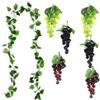 LATRAT 7 pezzi di uva in plastica, uva realistica, decorazione di frutta artificiale, decorazione per verdura, decorazione di vino, supporto per frutta artificiale, decorazione per ufficio da giardino
