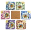 PracticDomus Set di 6 Sottobicchieri Giordano di Ponzano® per Bicchieri, Tazze, Fiori o Candele sul Tavolo con Base in Sughero. Quadrato 10 cm. Edizione (Gaudi)