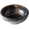 Wazakura Minoyaki Vaso per Fiori Ikebana Rotondo Smaltato, Realizzato in Giappone, Dipinto a Mano per Composizioni Floreali (Nero Marrone Bianco)