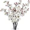 Genérico Fiori artificiali di ciliegio, 3 pezzi da 50 cm, fiori artificiali decorativi, fiori artificiali, decorazione per casa, matrimoni, feste, uffici, balconi e giardini (bianco)
