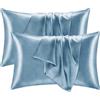 eModwey Set di 2 Federe per Cuscini Letto (50x80 cm) - Lusso Ipoallergenico, Morbidezza Superiore,per la Cura di Capelli e Pelle, con Chiusura a Busta - Blu chiaro