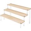 Windfromort Display Espositore Riser Gioielli Acrilico, 3 Strati a Scala Legno, Display per Torte Trucco Profumi Oggetti da Collezione Rossetto Cupcake