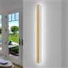 AOEH Lampada Da Parete In Legno Illuminazione Da Lunga Led Appliques Per Interni A Muro Moderna Dimmerabile Con Telecomando 36w Applique Per Camera Da Letto Soggiorno Corridoio, 100cm