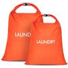 CANBOX 2 Pack Sacco Biancheria Sporca da Viaggio, Impermeabile Nylon Sacchi per Lavanderia con Chiusura a Rotolo, Riutilizzabile Sacchetto Laundry Bag per Gym, Dormitorio, Campeggio