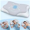 CloudÉtoile Cuscino Cervicale Memory Foam - 2 in 1 Cuscino Letto Ortopedico con Schiuma per Dormire sul lato e sulla schiena, Ergonomico Guanciale Letto Regolabile in altezza (64x38x10/12 cm), Grigio