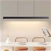 FANLG Lampada a Sospensione Moderna Dimmerabile, 100CM Lampada da tavolo nero con telecomando Lampadario cucina Lampadario a sospensione Lineare Regolabile in altezza per sala da pranzo Cucina Ufficio
