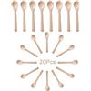 Integrity.1 Cucchiaio di Legno Fatto a Mano - Set da 20 Mini Cucchiai da 13cm per Bambini, Gelato, Miele, Caffè, Tè, Condimenti, Droga