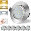 Asstikoo Faretti LED da Incasso per Cartongesso 7W 950 Lumen|Faretti Led Soffitto Incasso 230V Spot LED Orientabili a 30°|3000-6000K Regolabile|Foro Ø68-80mm|IP44 Faretti per Bagno Cucina Esterno-6 Pz