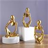 PIGPIGFLY Statue Decorative,Decorazioni per Ufficio,Figure Decorative, Statuette Decorative Casa, Soggiorno Decorativo Moderno da Appoggiare, Scultura Astratta in Poliresina, Idea Regalo(Oro)