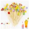 Xmart 300 Pezzi Stuzzicadenti per Feste Legno Bastoncini da Cocktail Lunghi 12 cm Stecchini Aperitivo Plettri da Cocktail Stuzzicadenti Decorativi per Bevande Frutta Dessert Finger Food Barbecue