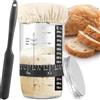 PIQIUQIU Vetro per avviamento a lievito lievito naturale, 24oz/680 ml, kit di avviamento per pasta acida in vetro con nastro di alimentazione, termometro, coperchio, spatola in silicone, accessori per