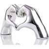 WUBIANJIE Statua elettrolitica a forma di cuore, decorazione artistica moderna, decorazione creativa per matrimoni e casa, in colori vivaci (argento)