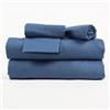Corredocasa Lenzuola Completo 100% Cotone Percalle con 3 Volant Eleganti, Set Letto Matrimoniale Extra Qualità, Inclusi Federe in Cotone Morbido (Blu, Singolo)