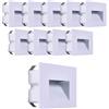 damastoreitalia Kit 10 Faretto segnapassi da esterno lampada da muro IP65 LED 5W incasso scatola cassetta 503 scale giardino viale gradini CCT 3 Tonalità selezionabile luce fredda calda Naturale (Bianco - 10 pezzi)