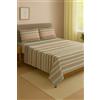 Corredocasa Completo Letto Lenzuola in Pile Coral Soffice Caldo Top QUALITA' Made in Italy- Set Sotto Sopra e Federe Fantasia Super Extra Morbido per un Caldo Inverno - Matrimoniale, Ruggine Righe