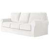 SYLC Ektorp Copridivani Con Cuscini E Schienale Separati, Velluto Elasticizzato Copridivano 1/2/3/4 Posti Con Braccioli, Copri Divano Antiscivolo (White,Large 3-Seat Set 7 PCS)