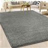 Casa Pura® - Tappeto stile Shaggy, a pelo lungo, qualità tedesca, tappeto per camera, salone o corridoio, taglie e colori a scelta, modello Barcelona, Polipropilene, grigio, 100x150cm