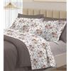 Riad Arredo Set Completo Letto 100% Cotone Percalle Italiano - Set Lenzuola Morbido Delicato Made in Italy (Rose Beige, Matrimoniale)