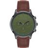 Steve Madden Orologio da uomo con cinturino, Grigio scuro/Verde