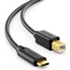 deleyCON 1,5m Cavo per Stampante USB C (per Stampante, Scanner, MIDI) Cavo USB-C a USB-B, per Epson HP Samsung Canon Brother iPhone 16 15 Notebook Tablet PC MacBook