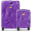 CRASH BAGGAGE Stripe Set | 2 Trolley rigidi da Viaggio (S + L) Bagaglio a mano e Valigia di Design Italiano con Chiusura TSA Certificata e 4 Ruote girevoli 100% in Policarbonato Grape Violet