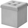 WOLTU Pouf Pieghevole, Scatola Portaoggetti con Seduta in Velluto, Pouf Contenitore per Soggiorno Camera da Letto Ingresso, Sgabello Ripiegabile,Grigio Chairo