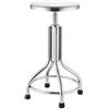 LP Bar stool Sgabello Alto in Acciaio Inox, Sgabello da Bar Senza Schienale in Metallo Stile Industriale Rotondo, qualità Commerciale, Regolabile in Altezza con 50-70 Cm