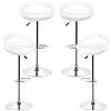Flyelf Sgabelli da bar Sedia da pranzo con poggiapiedi 360°Mobili orientabile regolabile 59-80cm (Bianca 4pcs)