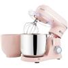 Kitchen in the box Impastatrice Planetaria, 2 Ciotole 3.5L Piccolo Impastatrice Professionale, 10 Velocità Leggero con Uncino Impastatore, Mescolatore, Frusta Sbattitric (Rosa Chiaro)