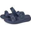 Fitflop F-Mode Go Beadie-Button Adj. Flatform 2-Bar Slides, Sandali Donna, Marina Militare, 38 EU