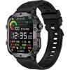 RORIOS Moda Sportivo Smart Watch per Uomo Donna Chiamate Bluetooth Monitoraggio Della Salute Orologio da Polso Intelligente Fitness Impermeabile Smartwatch Nero