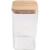 BIRAMBEAU - Utensili da cucina - Barattolo di vetro - Scatole Conservazione - Coperchio in bambù - Ideale per la conservazione degli alimenti secchi - Da corsa alla rinfusa - Capacità: 750 ml